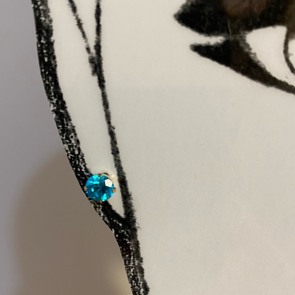 ✅24KT. Gold Gem Stone Earring Studs.